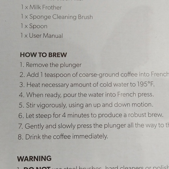 SAKI Kohimasuta Chrome Glass 8 Cup French Press coffee maker, 10 pc set - Picture 7 of 11